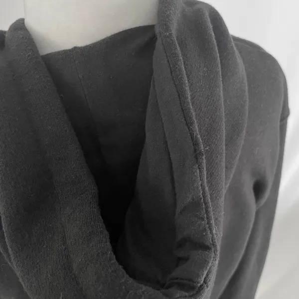 Pretty Little Thing Solid Black Relaxed Fit Hoodie Sweatshirt Size Small - Image 12