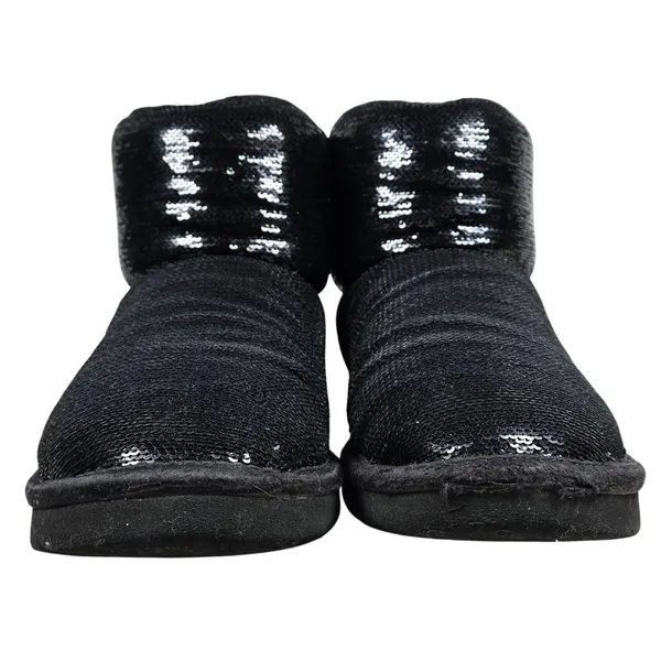 UGG Women's Black‎ Sequin Mini Mirror Ball Bootie Boots Size 6 - Image 6