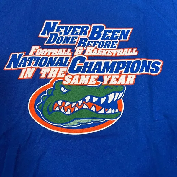 Gildan VTG 2006 Florida Gators King of College Sports Football Basketball Champs Shirt - Image 2