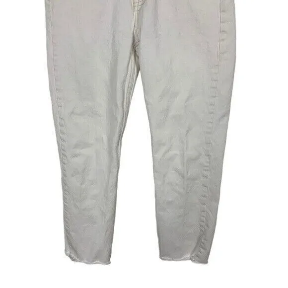 Zara Womens Jeans 00 White High Rise Ankle Skinny Denim Y2K Minimalist - Image 3