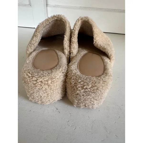 Free People beige fuzzy mules size‎ 8 - Image 8