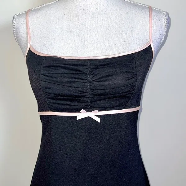 Vintage Y2K Slinky Dress Black - Image 4