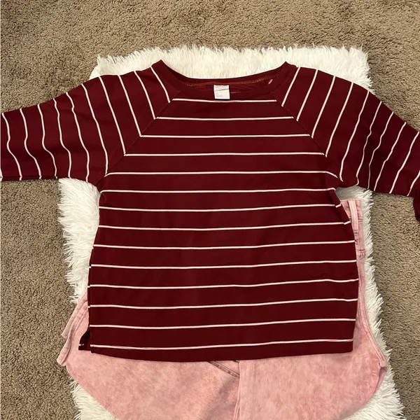 Stars Above Super Soft inner fleece long sleeve! Wine & Pink color - Image 3