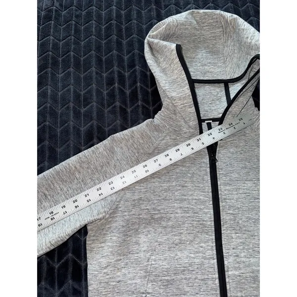 Lululemon Women's Stratum Hoodie Heathered Space Dyed Grey Full Zip Sz 6 - Image 8