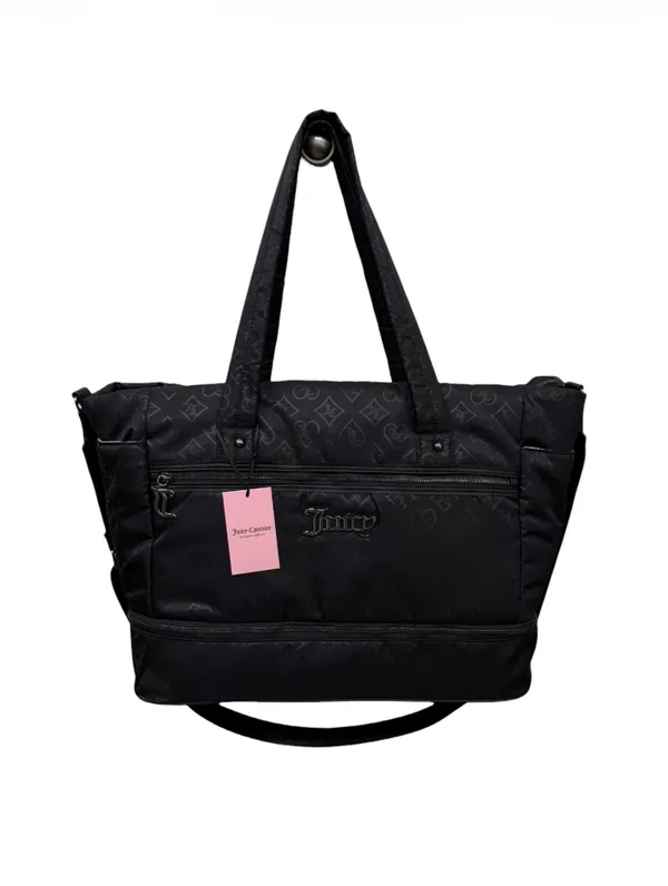 NEW Juicy Couture Black Monogram XL Travel Weekender Tote Bag - Image 3