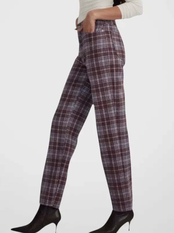 Like New Madewell The Perfect Vintage Straight Jeans Cabernet Plaid Size 26 - Image 4