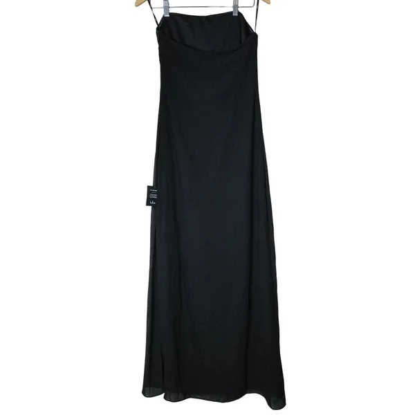 Lulus Rawya Black Strapless Maxi Dress DJ1566 Size M NWT - Image 3