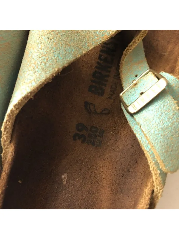 Birkenstock Gizeh Thong Sandals Washed Metallic Aqua 39 Women's Size 8 - Image 5