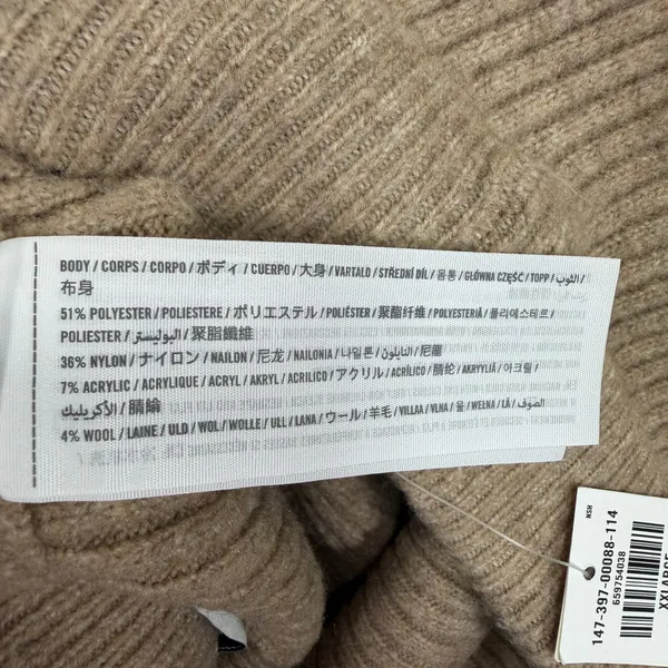 Abercrombie XXL Knit Pants Kathleen Post Ribbed Wide Leg Tan High Rise Cozy NEW - Image 9