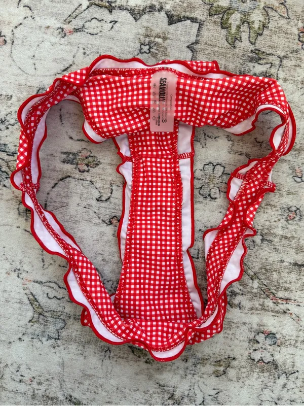 Seamolly Red Gingham Ruffle Bikini Bottoms - Image 4