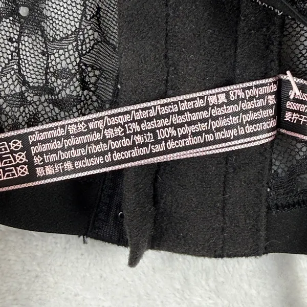 Victoria's Secret Very Sexy Black Floral Lace High Neck‎ Bralette Small - Image 6