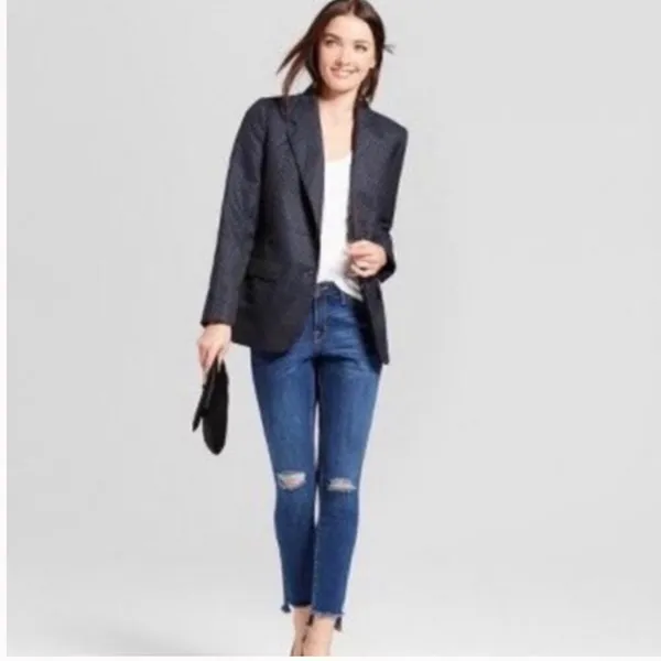 ✨HP✨A New Day Navy & Gold Dot Boyfriend Blazer✨ - Image 2