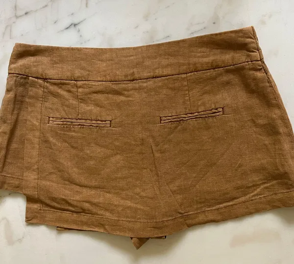 Free People Johana Linen Skort Brown Tan - Image 8