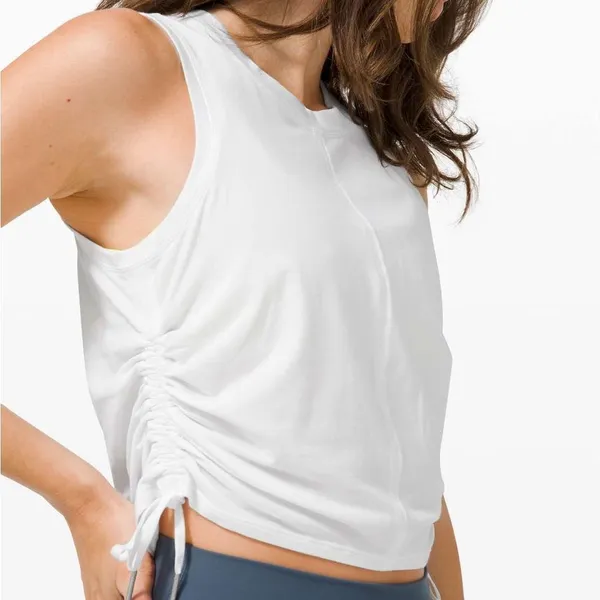 Lululemon Cinch it Up Tank Top White Size 6 Sleeveless Shirt - Image 3