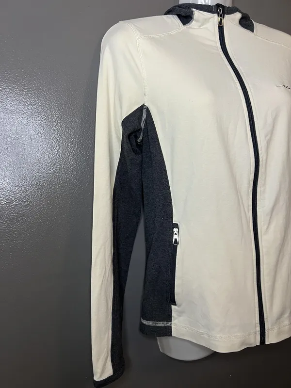 Lauren Ralph Lauren Jacket Womens Small White Gray Hooded Full Zip Activewear - Image 2