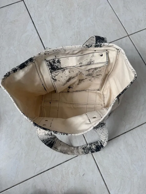 Steve Madden white & black splatter tote bag - Image 3