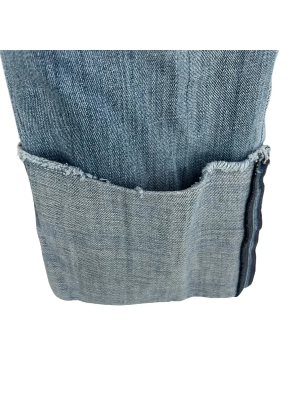 Pilcro Hyphen Cuffed Distressed Cropped Blue Jeans Size 31 Boho Festival Chic - Image 6