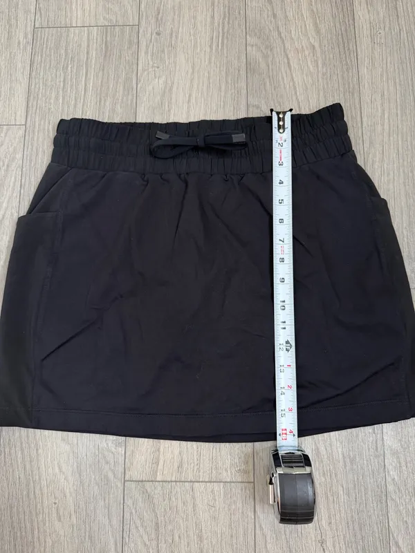 Athleta Black Drawstring Skort Size Small Built-In Shorts Zip Pocket Golf Tennis - Image 9