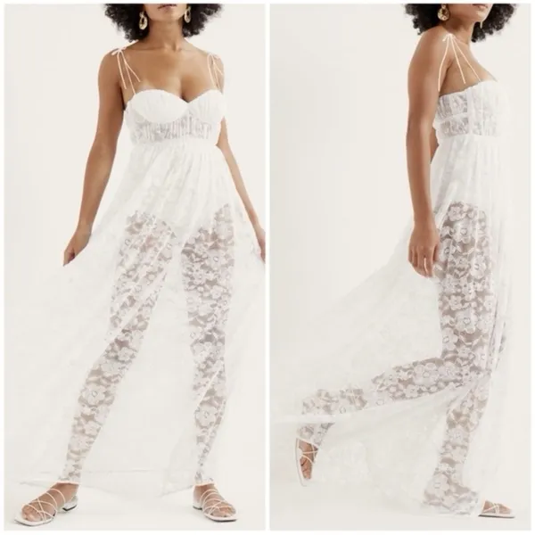 New For Love‎ and Lemons White Lace Lorena Maxi Dress Size Medium NWT Festival - Image 2