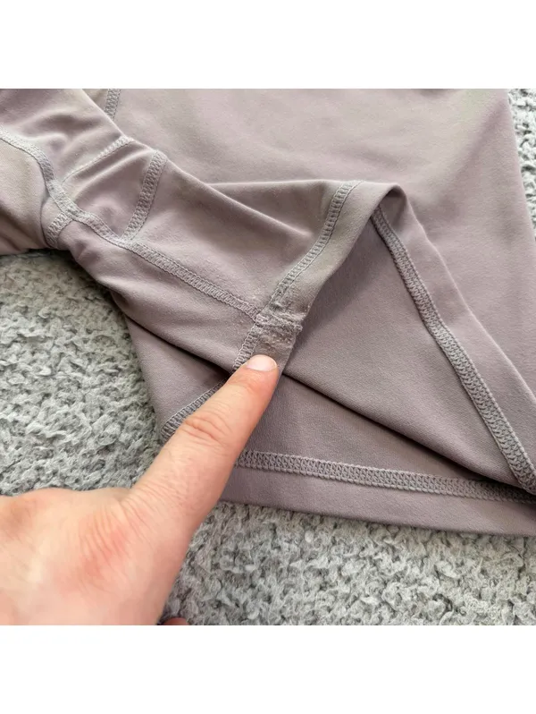 AYBL Taupe High Waisted Biker Shorts Womens S Gym Activewear Minimalist Fitness - Image 5