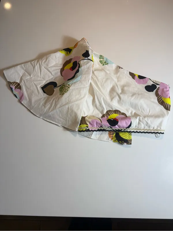 ZARA Multicolor Printed Asymmetrical One Shoulder Crop‎ Top S 100% Cotton - Image 3