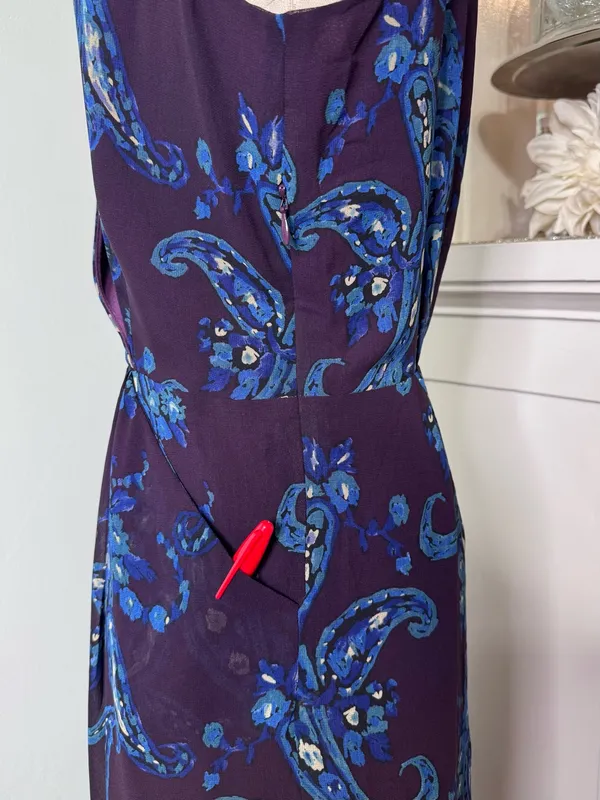 Cabi Treasure Dress Style 3461 Paisley Floral Chiffon Midi Dress Size 12 - Image 9