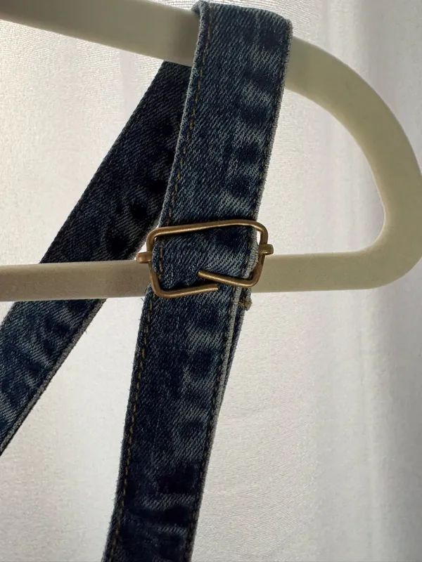 Universal Thread Denim Overalls Medium Blue Wash 18 Plus Size 34 Raw Hem Bibs - Image 5