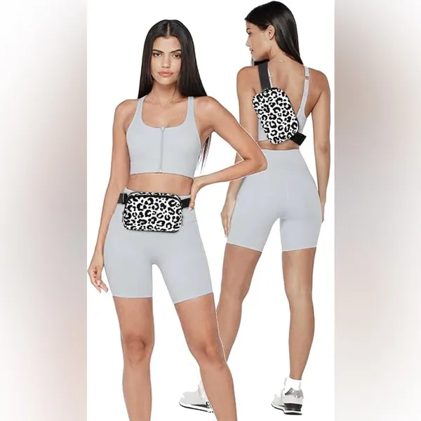 NWT Black & White Leopard Mini Belt Bag | Crossbody Fanny Pack - Image 2