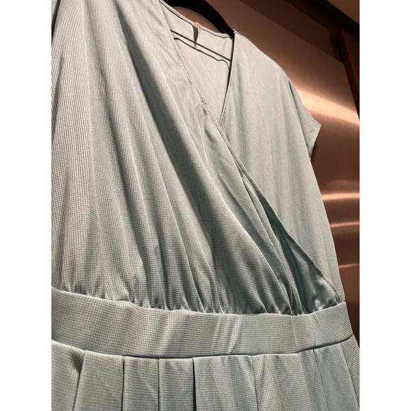 Halara v Neck Short Sleeve Pocket Wide Leg Flowy Waffle Casual Jumpsuit XL nwot‎ - Image 3