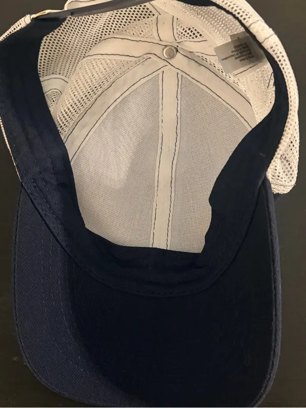 Magellan Outdoors Navy and White Trucker Hat with Marlin Patch - Image 4