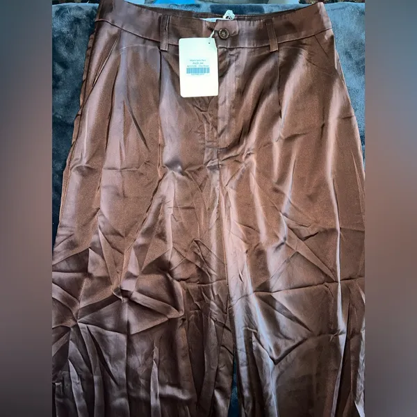 Peppermayo Milano Satin Pant in Chocolate Brown Size 6 New with tag - Image 7