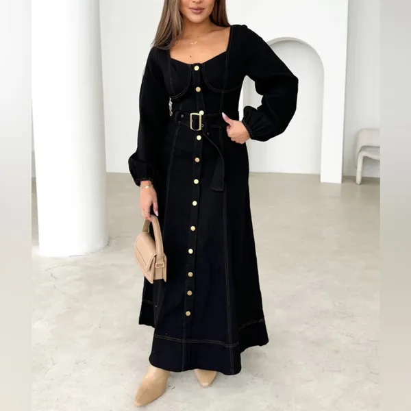 Petal & Pup Mateo Long Sleeve Denim Dress XS - Image 7