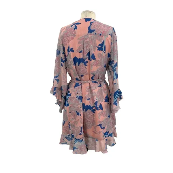 Red Carter Tessa Floral-Print Wrap Dress Pink Blue‎ Size Large - Image 7