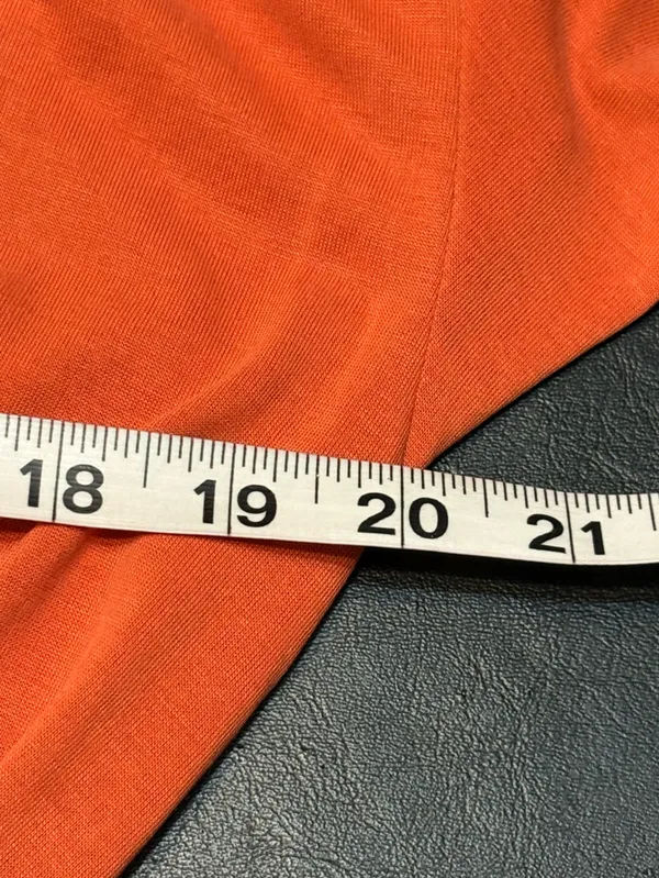 LOFT Orange Wrap-Front Short Sleeve Blouse size Large NWT - Image 9