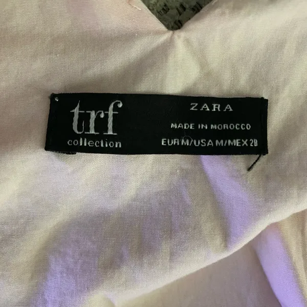 Zara TRF Size M Light Pink Ruffle Cotton Poplin Top Shirt Lined - Image 3