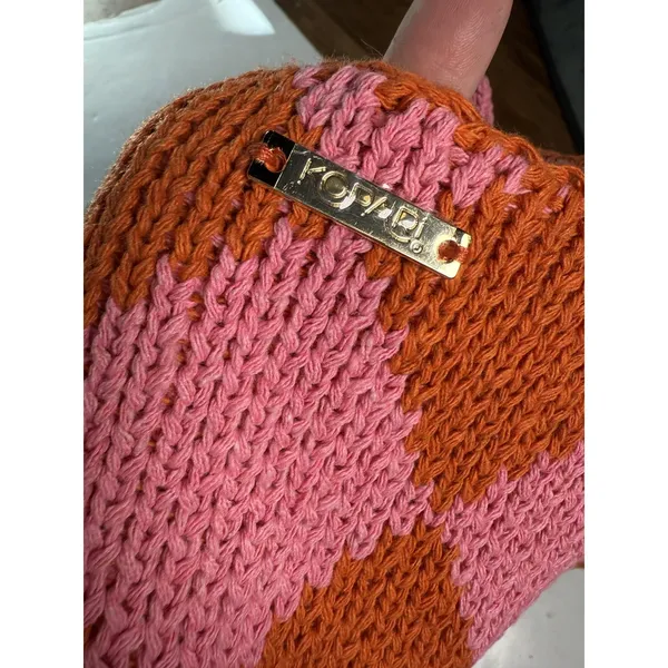 KOPARI Argyle Bag knit Pink‎ Orange Shoulder Purse Handbag Tote slouchy Y2K - Image 3