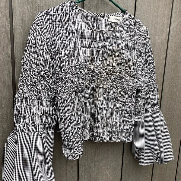 Do +‎ Be Shirred Gingham Top - Image 4
