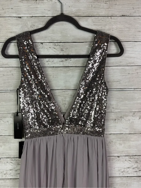 Lulus Elegant Encounter Pewter Sequin Maxi Dress Size Small - Image 6