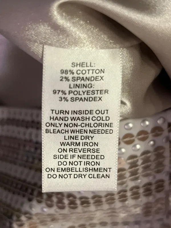 White House Black Market Metallic Sequin Diamond Skirt Womens 6 EUC Tan Gold - Image 6