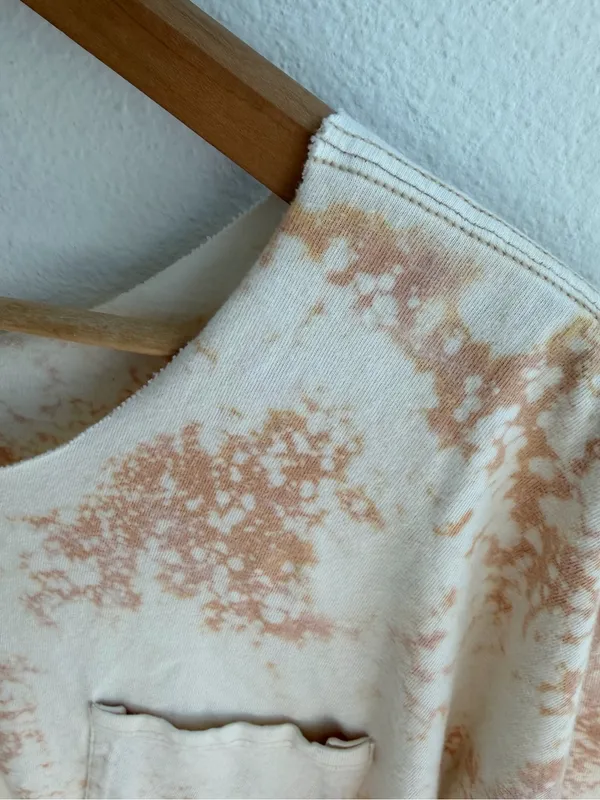 Bleached grunge off the shoulder pocket tee Tan Size XL - Image 4