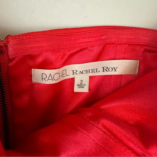 Rachel Rachel Roy | Red Strapless Jumpsuit Ruched Bodice Size 2 - Image 6