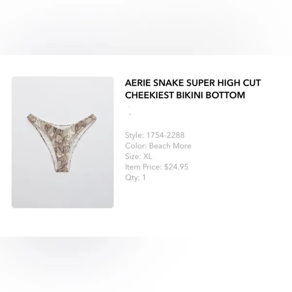 Aerie snake skin super‎ high cut cheekiest bikini bottom XXL - Image 2