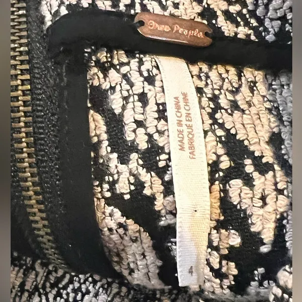 Final price Free people Women's Black and Cream Skirt - Image 4