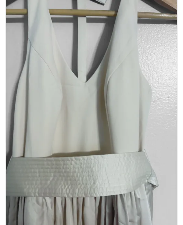 White by Vera Wang Champagne Halter Maxi Dress - Image 4