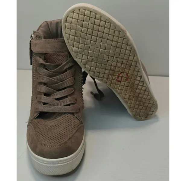 Vintage brown gray Steve Madden Wedge sneakers sz 7 - Image 7