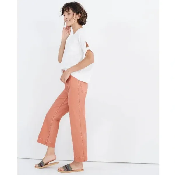Madewell Slim Emmett Wide-Leg Crop Pants in Sweet Dahlia Size 25‎ - Image 2