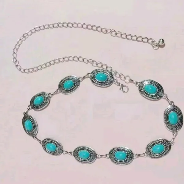Boho Adjustable Western Metal Gem Decor Waist Chain Belt, Body‎ Belly Jewelry - Image 9