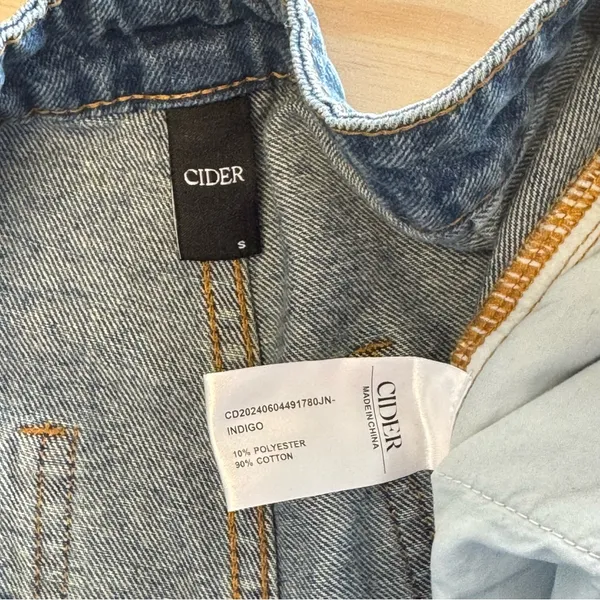 CIDER Women’s Baggy Jeans Straight Wide Leg High Waisted Fold Hem Denim Pants Sm - Image 8