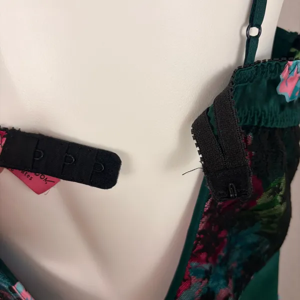 Betsey Johnson Intimates dark green floral mini slip dress - Image 9