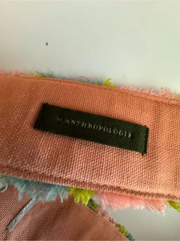 Anthropologie Plush Zigzag Strap in Pink, Blue & Green - Image 2